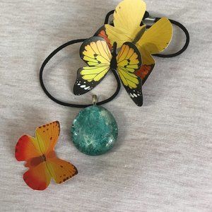 Marble Glass Vintage Rare Unique Boho One of a KInd Handmade Nekclace